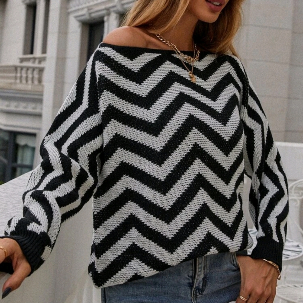 Chevron Boatneck Sweater